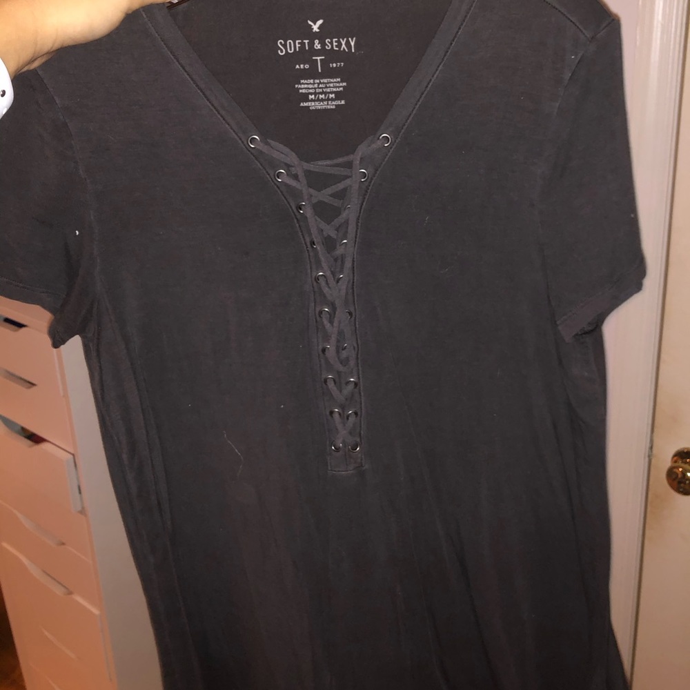AE soft and sexy lace up top